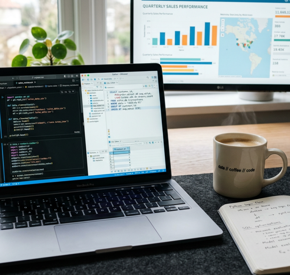 Data science tools Python SQL Tableau dashboard workspace