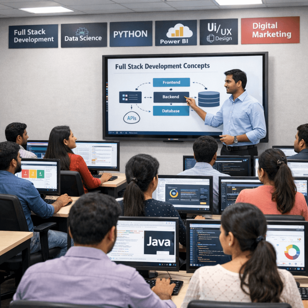 Modern IT training classroom in Ameerpet Hyderabad