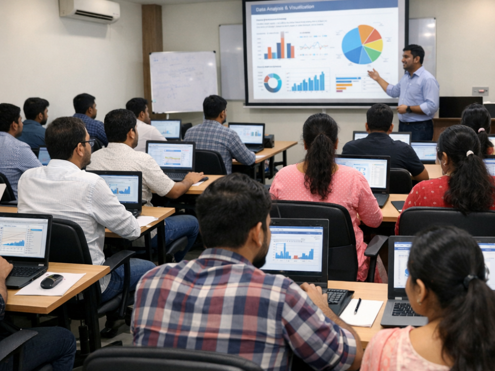 Students attending data analytics training in Ameerpet Hyderabad